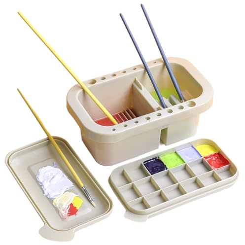 Jingyash Limpiador de Pinceles de Pintura, Lavadora de Cepillos con Soporte para Pinceles, Herramientas de Limpieza de Cepillos para Acrílicos Artísticos, Acuarelas y Cepillo de Acuarela
