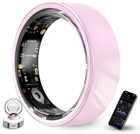 Govllfoz Ceramic Ring,Smart Ring for Women, Auto Exercise Recognition,Gesture Control,Fitness Tracker with Heart Rate Monitor,Sleep Tracking, Step Counter, for iOS & Android (#9)