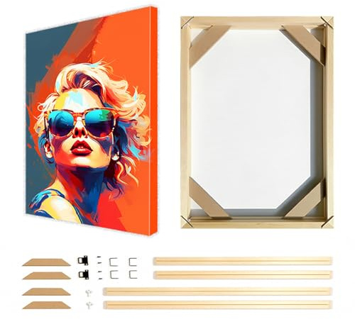 Canvas Frame 20x24 inch(50x60 cm),Suitable for 22x26inch Canvas,DIY Self Assembly Wooden Picture Frames Kit,Canvas Stretcher Bars for Oil Painting,Posters Prints,Diamond Painting,Wall Art Paintings