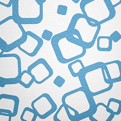 WANDfee Wandtattoo Vierecke 60 Aufkleber FARBWUNSCH Wandaufkleber Kinderzimmer Fliesenaufkleber Badezimmer Küche hellblau hellblau
