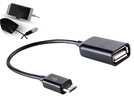 Câble OTG 1PC On The Go Adaptateur Micro USB mâle à femelle USB pour SmartPhone Tablets Computer (Noir)