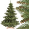 FairyTrees Weihnachtsbaum künstlich 150cm NORDMANNTANNE mit Christbaum Holzständer | TESTSIEGER Tannenbaum künstlich mit grünem Stamm | Made in EU