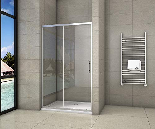 Porte de douche coulissante 130x190cm en niche porte de douche AICA