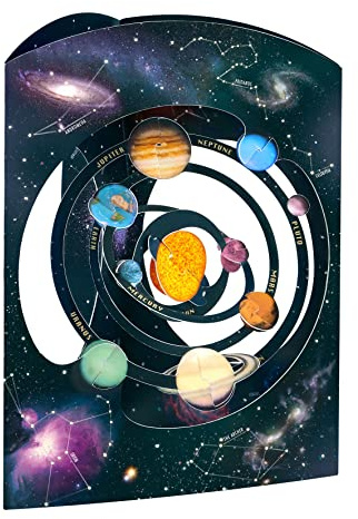 SANTORO Swing Card, Carte De Vœux Pop-Up 3D – Système Solaire – Pour Enfants, Lui, Elle, Garçons, Filles | Carte Spatiale Pour Anniversaire | Cadeaux Pour Les Passionnés De L'Espace