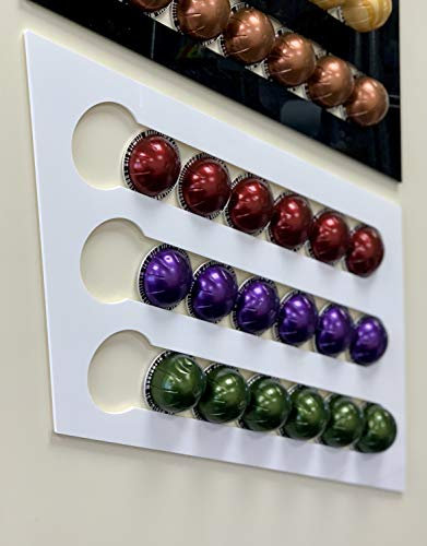 BHPSRL Porta capsule modello compatibile Vertuo Nespresso 18 capsule in plexiglass colore bianco lucido