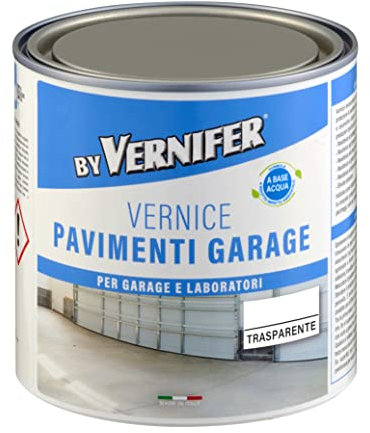 AREXONS Vernifer Vernice Pavimenti Garage Trasparente 750 ml, Vernice a Base Acqua Monocomponente, Protezione Pavimenti Garage, Trattamento Anti Polvere e Anti Olio
