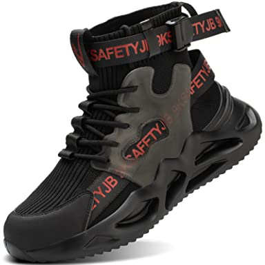 IYVW 7719 Scarpe Antinfortunistica Uomo Donna S3 Scarpe da Lavoro con Punta in Acciaio Sportive Leggero e Antiscivolo Protettive Traspiranti Nero 44.5 EU