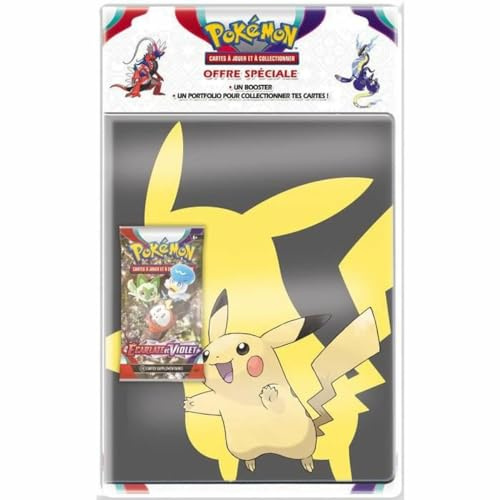 Pokémon - Pack Portfolio + Booster - Série Ecarlate et Violet (EV01) - Modèle aléatoire - Cartes à Collectionner - Accessoires pour Cartes à Collectionner - A partir de 6 Ans