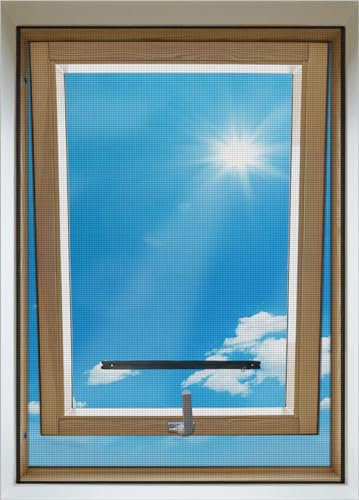 BKSAI Fliegengitter Dachfensterf Fliegengitter mit Reißverschluss ohne Bohren für jedes Fenster Kippfenster Schrägfenster Dachfenster-Fliegengitter Moskitonetz fürs Fenster Zuschneidbar mit Klettband