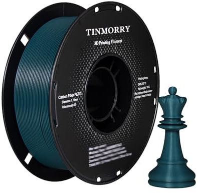 TINMORRY Carbon Fiber PETG Filament 1.75 mm, Stärker Zähigkeit PETG CF 3D Drucker Filament, Passt für die meisten FDM 3D-Drucker, 1kg Spule, Peacock Green