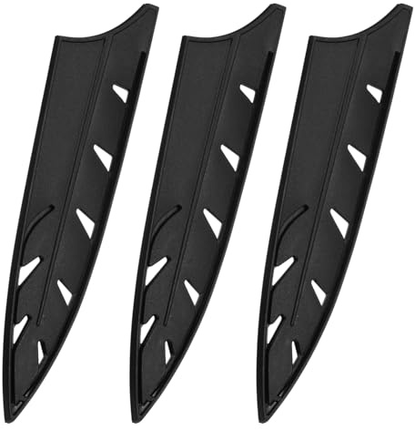 sourcing map 3 fundas protectoras de borde de cuchillo para cuchillo de chef de 8 pulgadas, funda universal para cuchillos de cocina, color negro