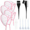 Bewudy 12 pezzi accessori per la tintura dei capelli, cappa a ciocca regolabile colorazione evidenziando tappo parrucchiere accessori evidenziare cappellino per capelli con fori (rosa)