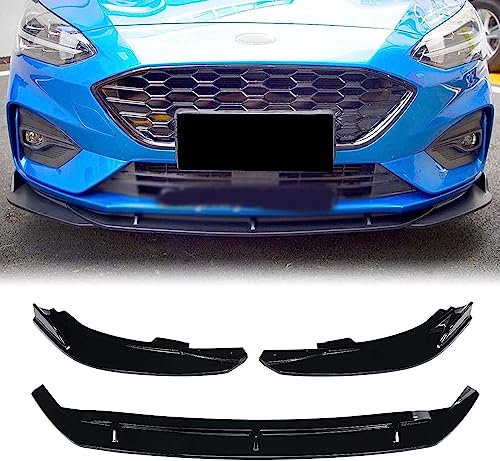 Auto Frontlippe Frontspoiler für Ford Focus St Line 2019 2020 2021,Auto Frontstoßstange Splitter Lip Spoiler Frontspoiler Protector Kits,A-Gloss-Black