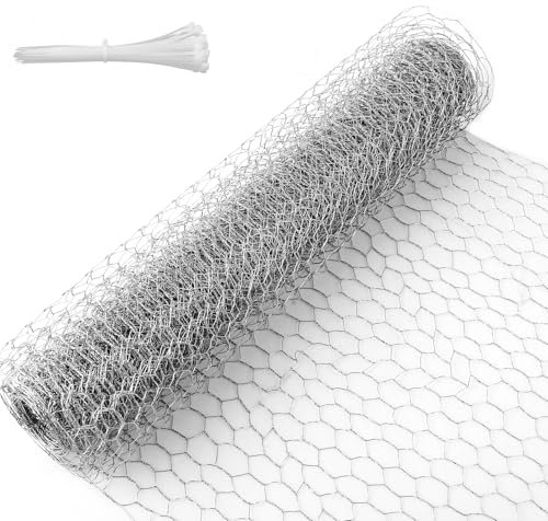 Malla gallinero 7 m - 40 cm de altura - malla de alambre fina con aberturas de 25 mm - tela metálica electrosoldada en alambre galvanizado,ideal para cercado de jardín y enclos para pequeños animales
