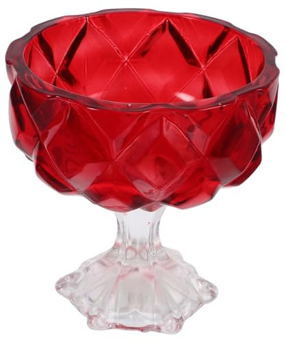 EXHUMKY Vintage Glass Ice Cream Bowls 285ml Green Glass Dessert Cups Footed Pudding Bowls for Sundaes and Breakfast Snacks