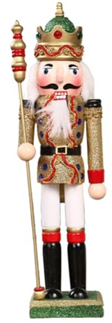 JDNH Casse-noisette de Noël 30 cm peint à la main soldat Roi marionnettes ornement artisanat décoration maison fournitures de fête casse-noisette soldat