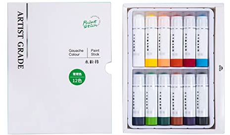 Bastoncini di vernice a tempera multicolore per bambini, asciugatura super rapida, lavori su carta, legno, vetro, ceramica, tela, pastelli, kit di bastoncini di vernice, consistenza liscia, non