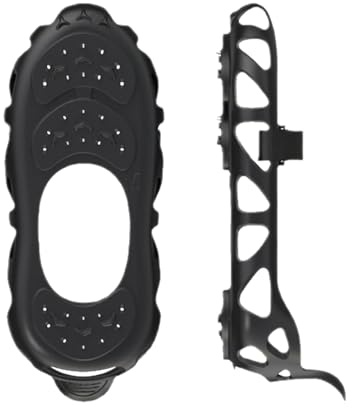 Garras de hielo para deportes de invierno, para zapatos, botas, senderismo, nieve, caminar sobre la nieve, con 30 tacos antideslizantes de acero inoxidable para mujeres y hombres, para caminar al aire