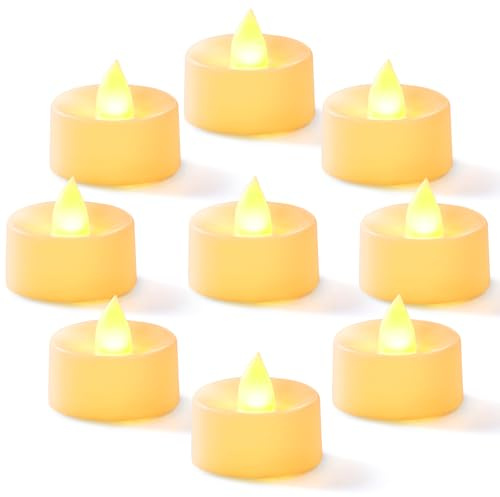 Homemory 24-Pack Flameless LED Tea Lights Candles Battery Operated, 200+Hour Fake Electric Candles TeaLights for Votive, Halloween, Ofrenda, Diya, Wedding Centerpiece Table Decor, Funeral, Christmas