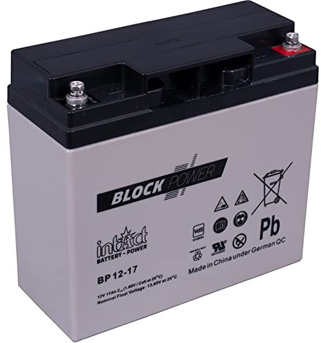 intAct Block-Power AGM Batterie 12V 18Ah - auslaufsicher und wartungsfrei - vielseitige AGM Versorgungsbatterie - für Freizeitbereich, Notstromanlagen, Sicherheitssysteme - Maße (LxBxH): 181x77x167mm