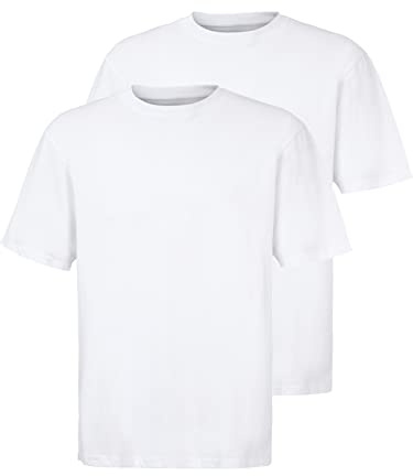 Jan Vanderstorm Herren Doppelpack T-Shirt Erke | | uni in schwarz, weiß, dunkelblau | rundhals | reine Baumwolle | große Größen L-7XL