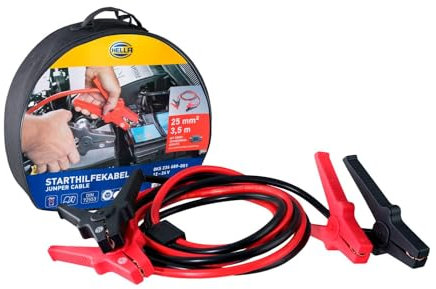 HELLA 8Ks 236 689-001 Câble D'Aide Au Démarrage - 12/24V - 350A - Câble: 3.5M - Avec Diode Protectrice