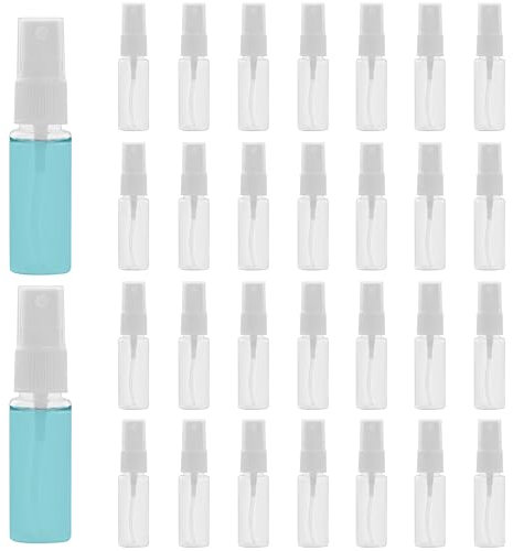 Belle Vous Frasco Vacío Pequeño Atomizador Perfume Plástico Transparente 20 ml (Pack de 30) Frascos para Perfume con Tapa- Rellenable Anti Derrame para Limpieza, Perfume, Bote Spray Aceites Esenciales