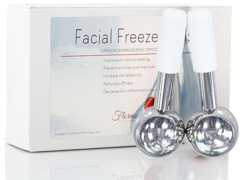 Floraison Unbreakable Stainless Steel Magic Cooling Beauty Facial Sticks for Face, Neck & Body Cryo Sticks & Cold Roller for face Puffiness & Wrinkles, Wine-Chilling Wands
