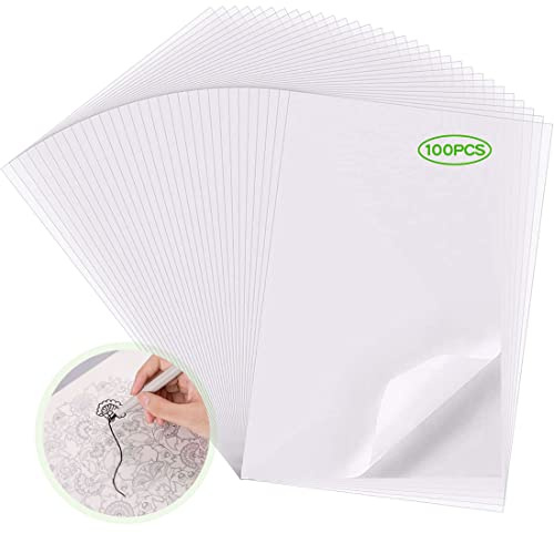 100 Blatt Transparentpapier Weiß, A4 Pauspapier Schnittmusterpapier Architektenpapier Bastelpapier - Transparentes Papier zum Skizzen Zeichnen Gestalten (210x297mm)
