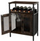 GiantexUK Wine Bar Cabinet, Industrial Kitchen Sideboard with Removable Wine Rack, Detachable Glass Holders & Anti-Tipping Device, Metal Frame Buffet Cupboard for Dining Living Room Hallway
