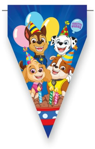 BeenSmile Paw Patrol Girlande – Geburtstag Deko für Kinder – Wimpelkette Paw Patrol Party für 2 3 4 5 Jahre – Deko Junge & Mädchen – Paw Patrol Geburtstagsdeko