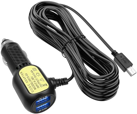 Giantdeer 3.5m Mini USB Auto Kamera Ladekabel, Zigarettenanzünder Stecker Recorder Stromkabel Mini USB, GPS Navigation Auto Ladegerät,Zigarettenanzünderkabel Verlängerung