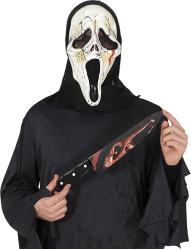 FIESTAS GUIRCA | Messer Attrappe (37 cm) – Kostümzubehör für Halloween, Karneval und Gruselpartys – Erwachsene und Kinder