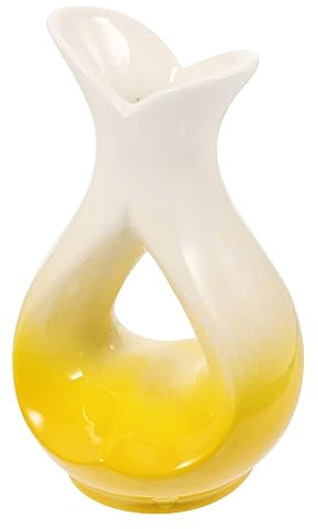 PRETYZOOM Jarrón De Ceramica Plantas para Decoración Guirnalda Florero Eucalipto Frascos De Boticario Jarrones para Flores Jarrón Verde Azulado Floreros Lindo Florero Yellow Cerámica