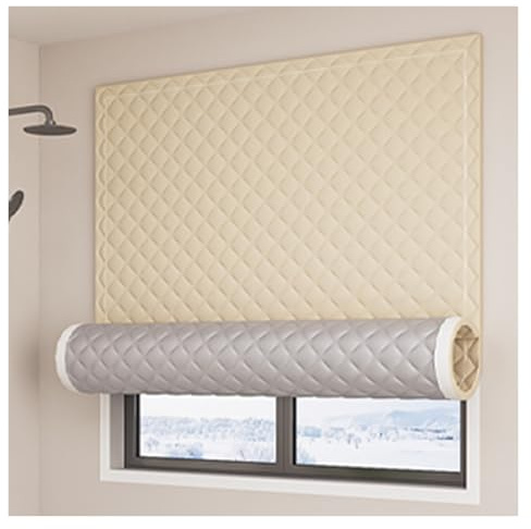 Wärmedämmvorhänge Maßanfertigung Thermo Cover Fenster Kein Bohren Erforderlich Verdickte Baumwolle Thermovorhang mit Klettverschluss Warm Halten Kälteschutz