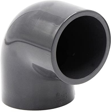 Baumaxxe Presa a gomito in PVC 90° | 50 mm | 1 1/2 pollice | Presa a colla | Raccordo per tubi in PVC | bm014