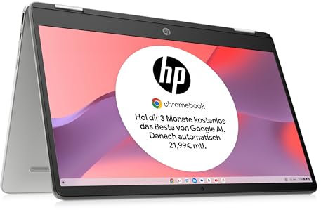 HP Chromebook x360, 14 Touchscreen, Intel Celeron N4120, 4 GB DDR4 RAM, 64 GB eMMC, Intel UHD Graphics 600, ChromeOS, QWERTZ, Ceramic White