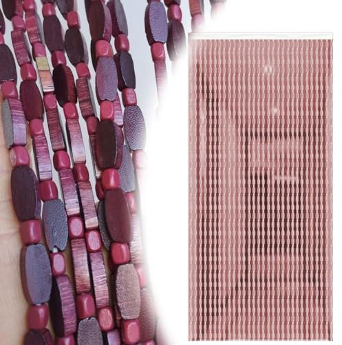 NIUSAIFEI Perlenvorhang, Bambusvorhang an der Tür, Türvorhang und Perlenvorhang, verwendet zur Abtrennung von Veranda, Schlafzimmer und Wohnzimmer.(Red,120cm x 200cm)