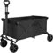 Healfith Chariot Pliable avec roulettes,Chariot de Camping,Grande capacité de 98L-200L,avec poignée réglable, idéal pour Les achats de Vacances, Le Camping en (Noir-98L)