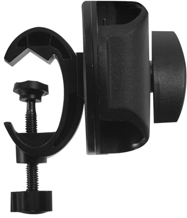 JEWEDECO Metal Mic Pole Stand Clamp Adjustable C-clamp for 15mm Rod, Microphone Holder Clip for Live Streaming, Mobile Phone Bracket Accessory for Desktop and Floor Stands