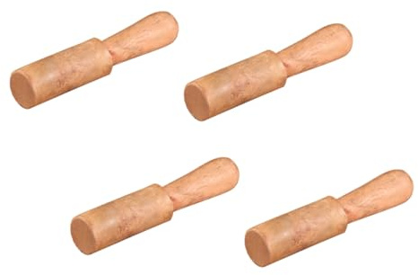 Toyvian Mazo de Palo de Madera Hecho a Mano para Cuenco Tibetano de Sonido de Buda, Tamaño Pequeño 12 Cm, Juego de 4 Piezas, Accesorio para Instrumentos Musicales y Meditación
