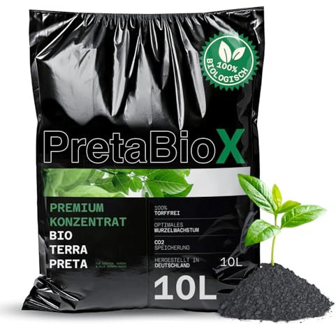 PretaBioX Terra Preta Bodenverbesserer - Fruchtbare Grow Erde durch aktivierte Pflanzenkohle - für Garten, Gemüse anpflanzen, Balkongarten oder als Rasendünger, Konzentrat Dünger