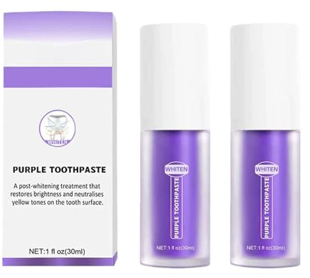 Purple Teeth Whitening ToothpasteWhitening Zahnpasta,Lila Zahnpasta,Zahnfleckenentfernung,Lila Aufhellende Zahnpasta,Zahnaufhellung Zahnpasta,Zahnfarbkorrektor
