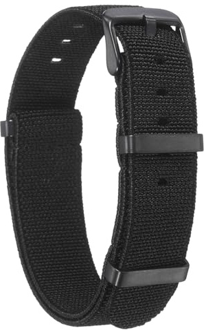 sourcing map Elastic Nylon Watch Band One-Piece French Watch Strap Waterproof Replacement Wristwatch Strap with Buckle for Men