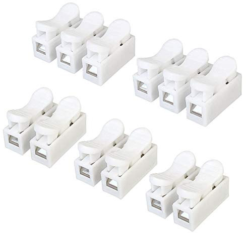 Aiqeer 62 Pezzi Kit Connettore Molla Rapido, Morsetto a Molla Connettore, Morsettiera Molla Rapido, Collegamento per Cablaggio Elettrico e Alimentazione Illuminazione (CH2 & CH3)