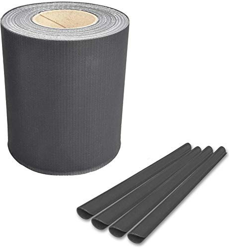 ALLEGRA Sichtschutz Garten 50 Meter mit 40 Clips Sichtschutzstreifen für Doppelstabmatten Zaun Gartenzaun Doppelstabmattenzaun Sichtschutzfolie Zaunfolie UV Beständig (Anthrazit Grau)