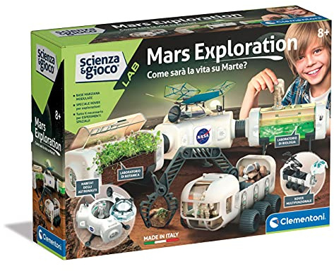 Clementoni - 19243 - Wissenschaft und Spiel Lab - NASA Mars Exploration, Raumbasis - Experimentier-Set Wissenschaft, wissenschaftliches Spiel 8 Jahre, Handbuch auf Italienisch, Made in Italy