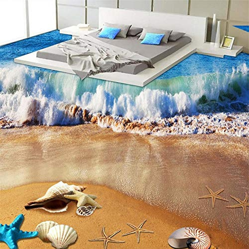 Papier peint Mural Stickers muraux plage Sandwich salle de bain chambre 3D sol papel de parede papier peint pour murs 3 D-150 * 105 cm