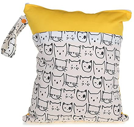 Egurs Wetbags für Stoffwindeln Farbnähte Windeltasche Wickeltasche Baby Wetbag Organiser Beutel Wiederverwendbare Waschbar Gym Bag mit 2 Reißverschluss ?-??
