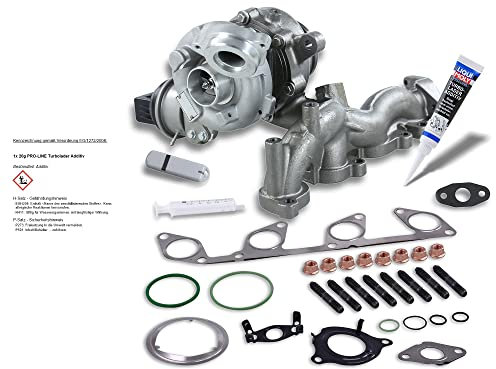 BESTPRICE 1x Turbolader, inkl. Montagesatz, 1x 20g Turbolader Additiv, Kompatibel mit A udi A3, SKODA YETI, VW EOS, GOLF PLUS 5, GOLF 5 Variant, GOLF 6, JETTA, PASSAT B6, PASSAT CC B6, SCIROCCO TIGUA
